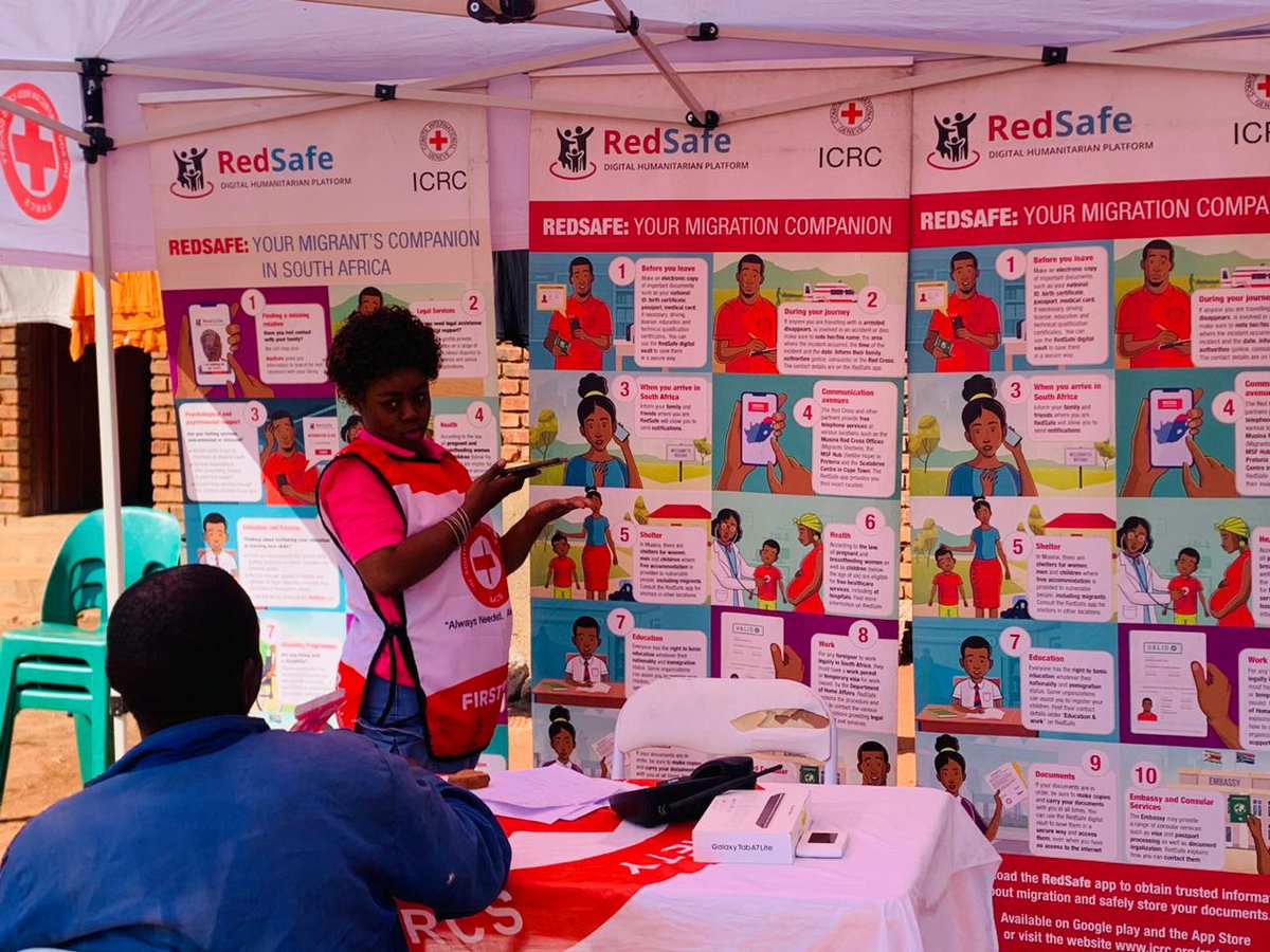 RedcrossSa's tweet image. Providing Protection of Family Links (PFL) services at the men's shelter in Musina, reuniting families, and restoring hope! 

Also, don’t forget to download the Red Safe app for quick access to emergency services and personal safety.