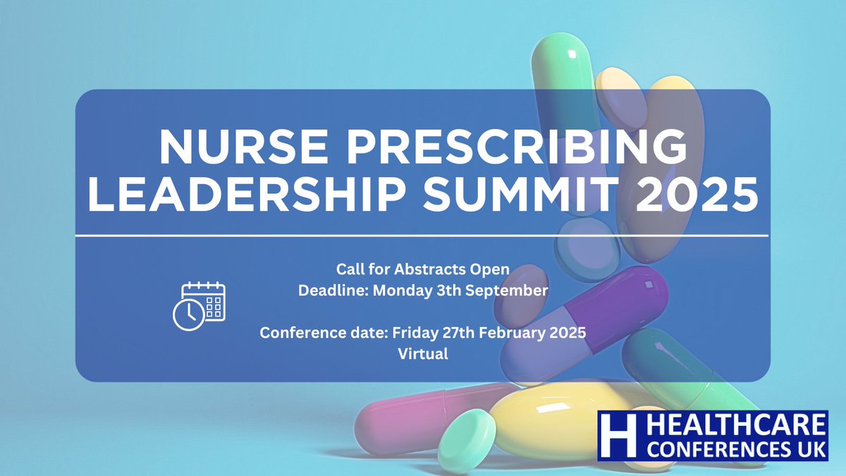 HCUK Clare 💙 (@hcuk_clare) on Twitter photo 🚨 Call for Abstracts! 🚨 Nurse Prescribing Leadership Summit 2025 is open for submissions! Share your expertise Deadline: 30 Sept 2024
📥 Details and to submit: healthcareconferencesuk.co.uk/virtual-online…
#NursePrescribing #NurseLeaders #CallForAbstracts @BACNurses <a href="/PrescribersUK/">Assoc. Prescribers</a> <a href="/theRCN/">The RCN</a> 🚨 Call for Abstracts! 🚨 Nurse Prescribing Leadership Summit 2025 is open for submissions! Share your expertise Deadline: 30 Sept 2024
📥 Details and to submit: healthcareconferencesuk.co.uk/virtual-online…
#NursePrescribing #NurseLeaders #CallForAbstracts @BACNurses <a href="/PrescribersUK/">Assoc. Prescribers</a> <a href="/theRCN/">The RCN</a>