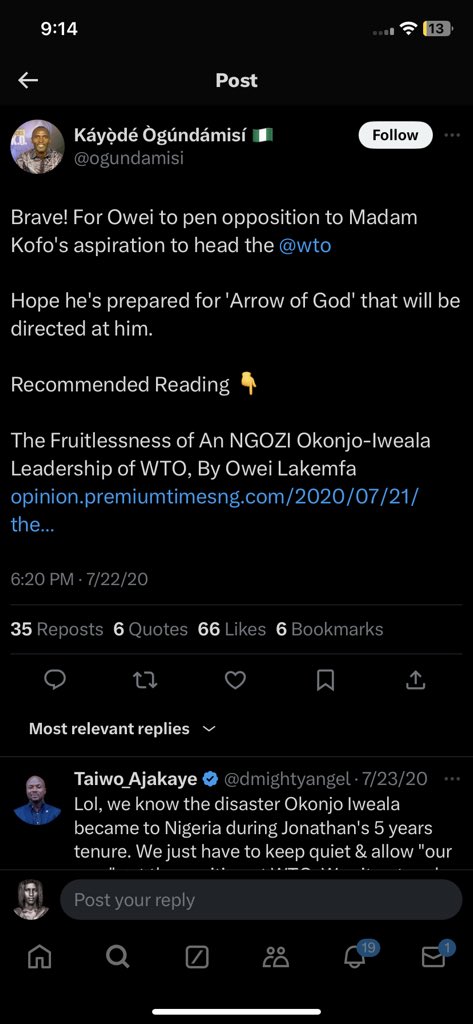 UchePOkoye's tweet image. The harassment on Ngozi Okonjo Iweala by Oodua Secretary Kayode Ogundamisi