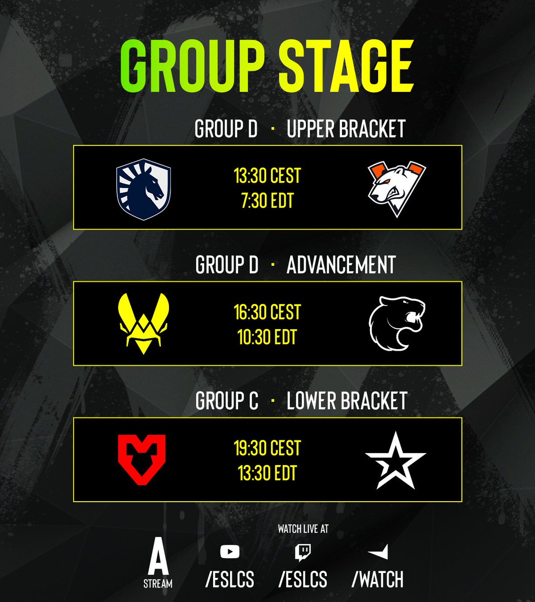 ESLspain's tweet photo. La novena jornada de la #ESLProLeague XX ya está en marcha y cada vez estamos más cerca de los playoffs. 

¡Echa un vistazo al programa de hoy! ⤵️

📺Streams
🇪🇸@x9nium 
🇪🇸@_Pitu_ 
🇪🇸@The_real_feR 
🇪🇸@radossb 
🇬🇧@ESLCS https://t.co/o5TmvAHift