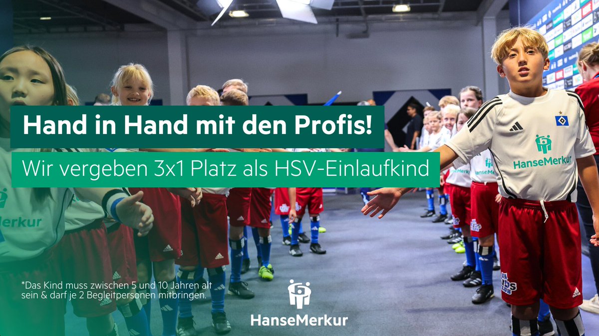 HanseMerkur Sports (@hansemerkurspo) on Twitter photo 💭🧒"Es ist Samstagmittag am 28.09. Der <a href="/HSV/">Hamburger SV</a> spielt gleich gegen den SC Paderborn. Und du darfst mit den Profis auf's Feld auflaufen!"
Verhilf diesem Traum eines kleines Menschen wahr zu werden. Nimm für dein Kind, dein Enkel, deine Nichte oder Co. teil.
Sei Follower von 💭🧒"Es ist Samstagmittag am 28.09. Der <a href="/HSV/">Hamburger SV</a> spielt gleich gegen den SC Paderborn. Und du darfst mit den Profis auf's Feld auflaufen!"
Verhilf diesem Traum eines kleines Menschen wahr zu werden. Nimm für dein Kind, dein Enkel, deine Nichte oder Co. teil.
Sei Follower von