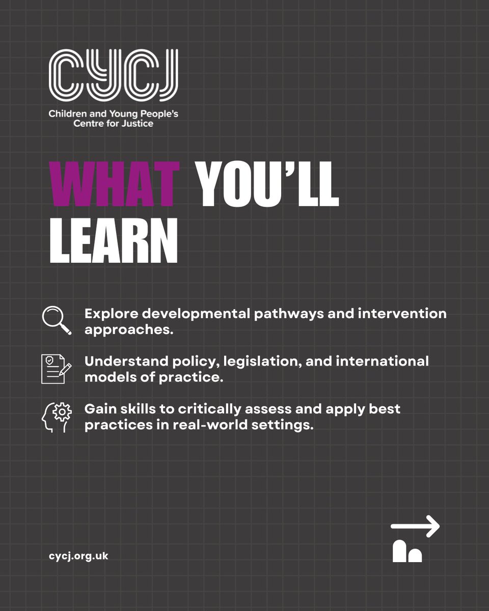 CYCJ Scotland (@cycjscotland) on Twitter photo Make a difference with the <a href="/UniStrathclyde/">University of Strathclyde</a> Postgraduate Certificate in Children and Young People in Conflict with the Law.
Fully online, part-time, and starting in January.
Limited places available — apply by 31 October!
cycj.org.uk/news/postgradu… Make a difference with the <a href="/UniStrathclyde/">University of Strathclyde</a> Postgraduate Certificate in Children and Young People in Conflict with the Law.
Fully online, part-time, and starting in January.
Limited places available — apply by 31 October!
cycj.org.uk/news/postgradu…