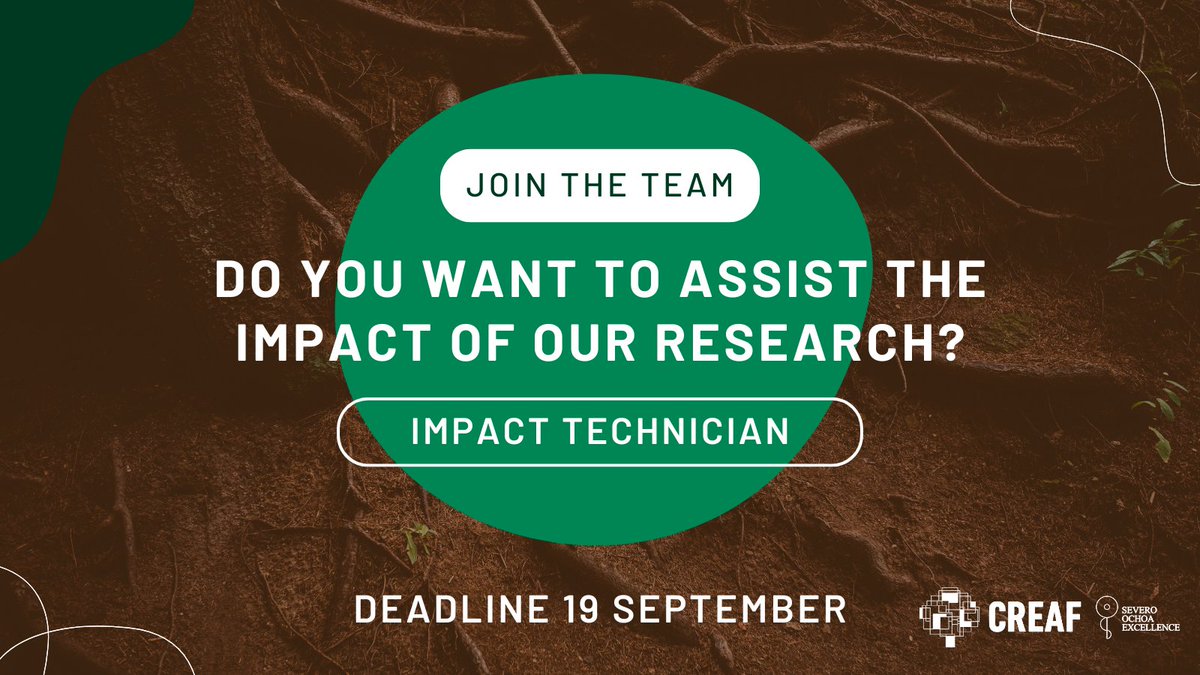 Estàs buscant feina? 📢 Volem incorporar una persona que contribueixi en la nostra estratègia d'impacte de la recerca  🌷 Es tracta d'una plaça de tècnica de 4 anys i que requereix experiència prèvia!

Tota la info en aquest enllaç creaf.factorialhr.com/job_posting/re… 👀👀