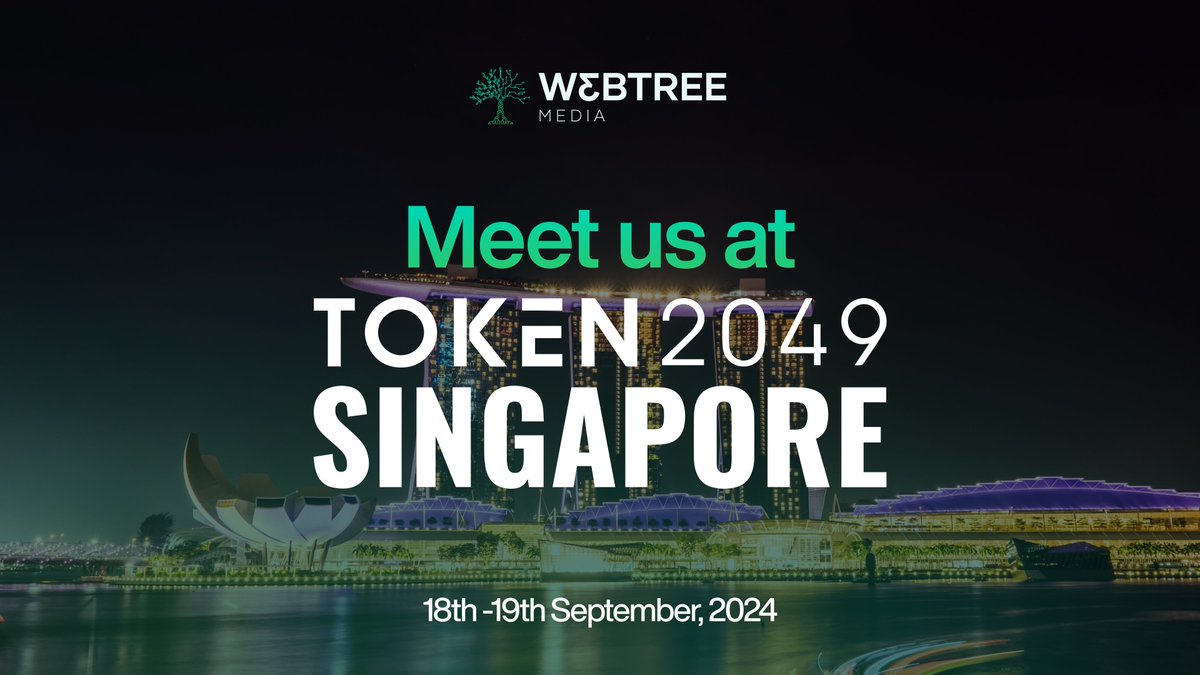 w3btreemedia's tweet photo. W3BTree Media is coming to Singapore! 🇸🇬🌞

Looking forward to meeting everyone at @token2049 and witnessing the latest developments & innovations happening in the space.

See you there! 👋