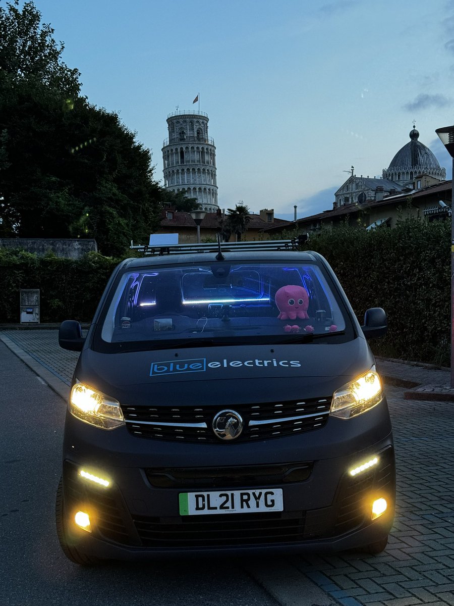 saschalopez's tweet photo. @padresj (photo from yesterday)… we’ve just driven from the UK to Rome in an electric van. Running Starlink and 5G bonded with a peplink, powered by an EcoFlow charged from the van. Are you still broadcasting your WiFi network at the Vatican? 

I used to do Leo’s shownotes https://t.co/jTmrZuedif