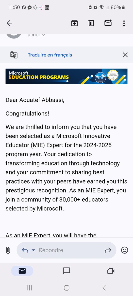 الحمد لله حمدا كثيرا طيبا مباركا فيه 
تحصلت على لقب معلم خبير مايكروسفت للسنة الثالثة على التوالي
#Microsoft 
#MIEExpert-2024-2025