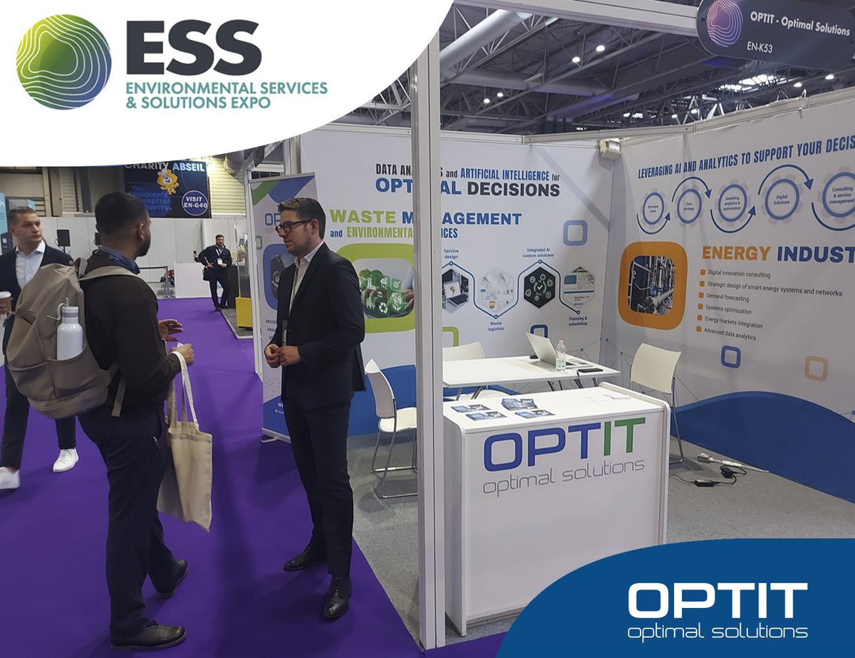 optitsrl_en's tweet photo. Thrilled to be at the Environmental Services &amp; Solutions Expo. Come in the @EFDExpo stand EN-K53, to talk about #digitalisation and #AI for smart energy systems, #decarbonisation, and #wastemanagement. 
#ESS24 #EFD24 #RWM24 #Optit #Optimization #innovation #energyefficiency https://t.co/zf4SWgdri8