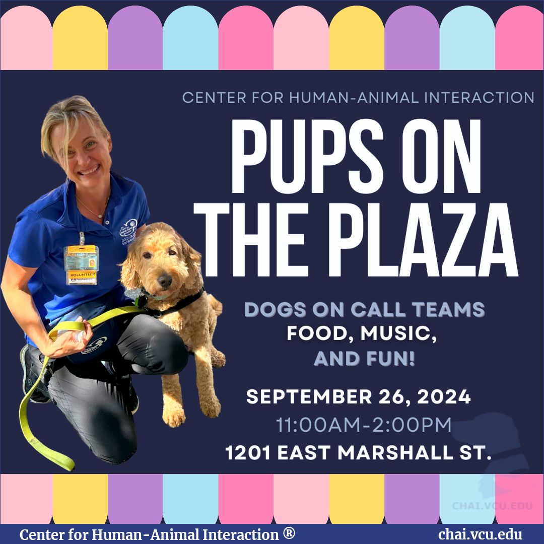 DogsOnCall's tweet photo. Get ready for fun, music, and dogs! Pups on the Plaza is coming to 12th street at the entrance of McGlothlin Medical Education Center. Come see us!

#DogsOnCall #TherapyDogs #VolunteerDogs #DogsWithAPurpose #VCUCommunity #PawsToHeal #VolunteersInAction #FurryVolunteers #DogLovers https://t.co/YiQGf79xZ1