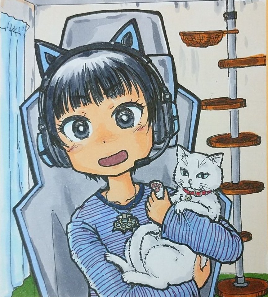 「#お前が描いた創作女子を見せろ・ローラー・ジト目・番長・配信者 」|くれじじ@5/5コミティアのイラスト