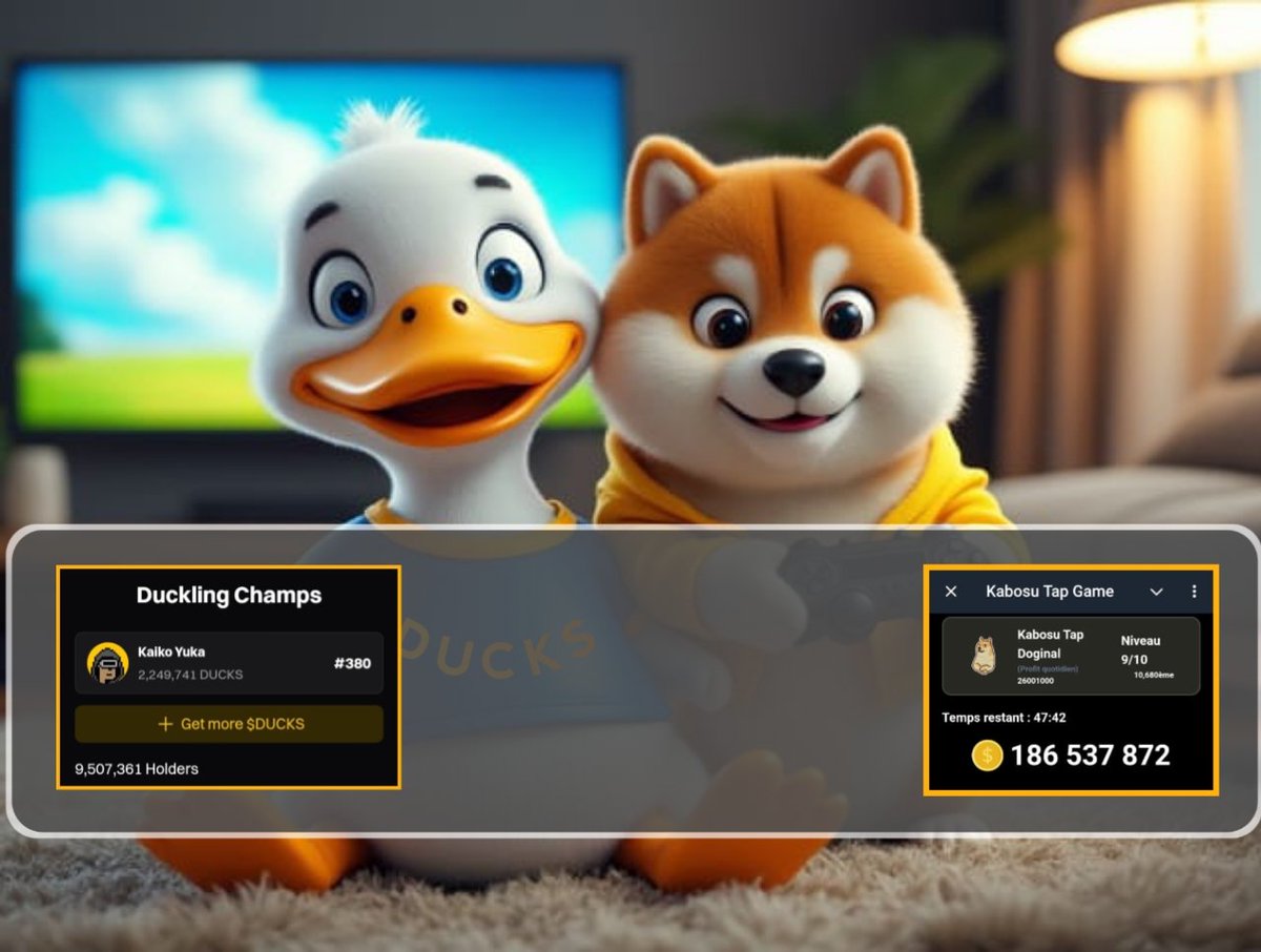 Wuuwfinance's tweet photo. 🟨 - Is this true @Kaitodata who is in the top 500 on @Ducks_realcoop 🦆? 👀

People write to @Kaitodata if it was him on @Ducks_realcoop .

Yes it's true, Kaito is on rank #380 of + 9.5 M Holders on Ducks. 🫠

@Kaitodata part of the developers of @KabosuTap 🦴 the first Tap To Earn on #Dogecoin.

Let's push #Ktap far by representing it on other Tap To Earn games.

🎮 Play #Ktap Game here 🐶 : https://t.co/0ixQqPrFpm

👀 Check it out here 🦆: https://t.co/Jclm7JUUaC 

#Doginal #Ton #Ktap #Ducks #Dogs #Kabosu #Notcoin #Armz #Blum #HamsterKombat #Okx #Telegram #TapToEarn #Dogi #WuuwFinance #KaitoYuka