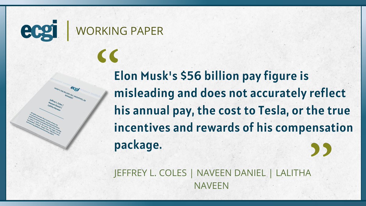 ECGI Working Papers (@ecgiwp) on Twitter photo 📗 Musk’s $56 billion: Pay, Incentives, or Rewards?: mailchi.mp/ecgi/1010
👥 Jeffrey L. Coles (<a href="/UUtah/">University of Utah</a>), Naveen Daniel (<a href="/DrexelUniv/">Drexel University</a>) and Lalitha Naveen (<a href="/TempleUniv/">Temple University</a> and <a href="/ecgiorg/">ECGI</a>)
#ecgiwp <a href="/SSRN/">SSRN</a> #ExecutiveCompensation #CorpGov 📗 Musk’s $56 billion: Pay, Incentives, or Rewards?: mailchi.mp/ecgi/1010
👥 Jeffrey L. Coles (<a href="/UUtah/">University of Utah</a>), Naveen Daniel (<a href="/DrexelUniv/">Drexel University</a>) and Lalitha Naveen (<a href="/TempleUniv/">Temple University</a> and <a href="/ecgiorg/">ECGI</a>)
#ecgiwp <a href="/SSRN/">SSRN</a> #ExecutiveCompensation #CorpGov