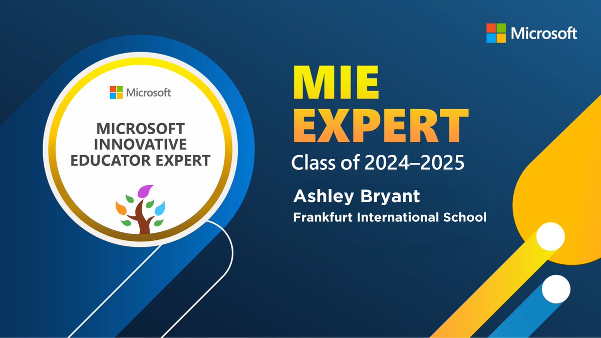 Excited to be a member of the 24/25 Microsoft Innovative Educator Experts cohort! This is my 4th year! I hope to continue connecting with innovative colleagues as I move into the Google Education world!

#Microsoft #EdTech #MIEExpert #EducatorsInTech #AIinEducation #Innovation
