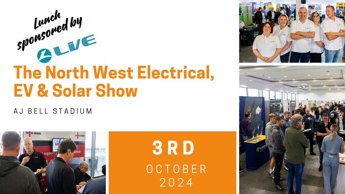 We are exhibiting at the North West Electrical, EV &amp; Solar Show at the AJ Bell Stadium, Manchester. Come and talk to our experts.

register for your ticket: 
lnkd.in/dNa2Q9Mg