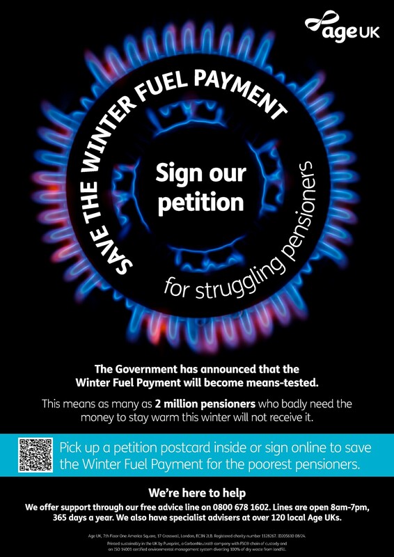 Age UK Sutton (@ageuksutton) on Twitter photo Save the Winter Fuel Payment for struggling pensioners:
You can sign <a href="/age_uk/">Age UK</a> online petition here:
campaigns.ageuk.org.uk/page/154268/pe…
Please share! We will all know someone who will be affected by this decision,with potentially devastating impacts for some people this winter #fuelpoverty Save the Winter Fuel Payment for struggling pensioners:
You can sign <a href="/age_uk/">Age UK</a> online petition here:
campaigns.ageuk.org.uk/page/154268/pe…
Please share! We will all know someone who will be affected by this decision,with potentially devastating impacts for some people this winter #fuelpoverty