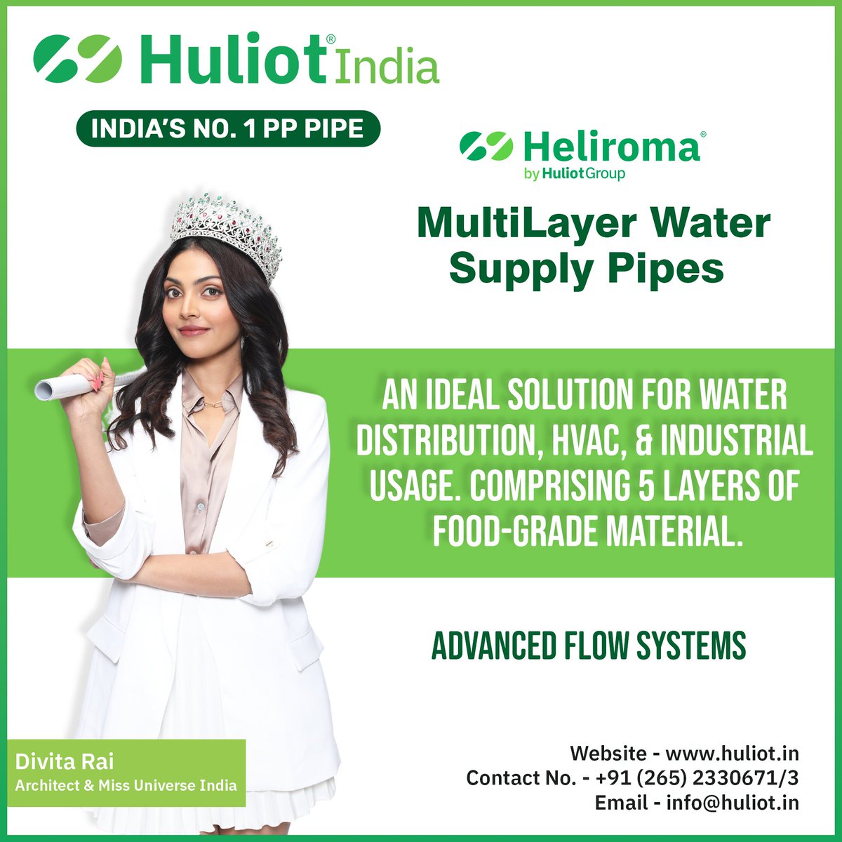 huliot_india's tweet image. Multilayer pipe for Water supply, Heating &amp;amp; Cooling Systems are the Emerging choice for Architects &amp;amp; MEP Consultants who believe in using cutting edge technologies and quality products.
Contact us for more information
#sustainibility #huliotindia #greenpipe #ecotech #greentech
