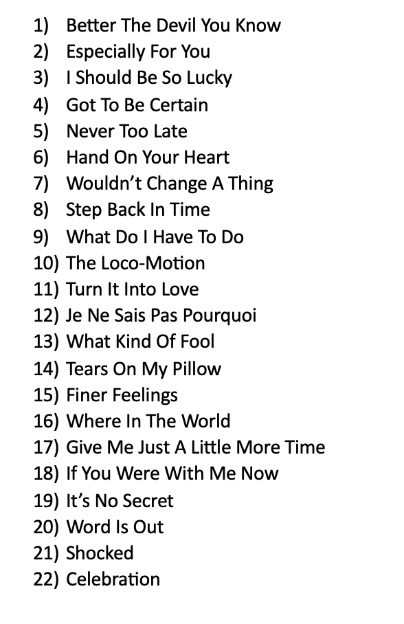 Loved the @ChartBeatsAU SAW Podcast and missed the voting for the Kylie GH, so here's mine for you all to see lol... <a href="/MrMattDenby/">Matthew Denby</a>