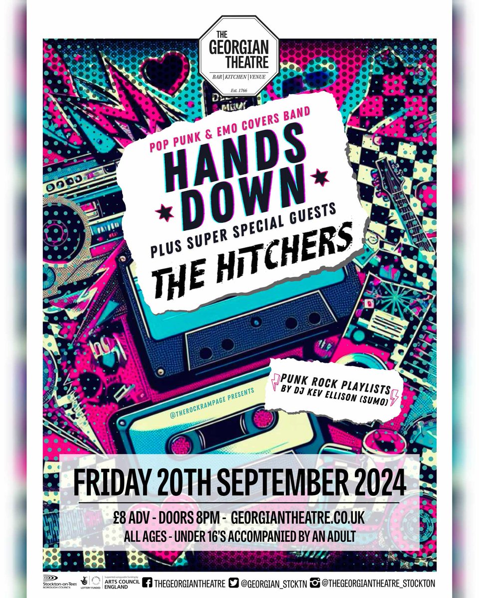 georgian_stcktn's tweet photo. Friday... @therockrampage presents...

🤘 Teesside's greatest pop-punk anthem purveyors Hands Down
🤘 Special guests The Hitchers open the show
🤘 DJ Kev Sumo’s pop-punk playlist before/between/after the bands

🎟 https://t.co/ipntzox3n8 https://t.co/jyXcEbhsC6