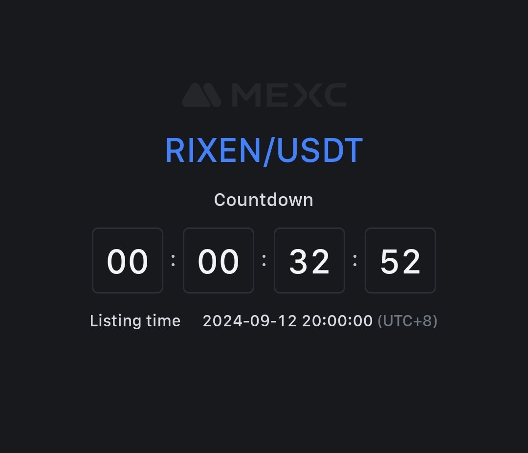 It's happening in 30 minutes! $RIXEN is about to be listed on MEXC! Be ready to secure your tokens and dive into the future of decentralized finance! 🔥💎 Rixen.io #RixenFinance #MEXCListing #AI