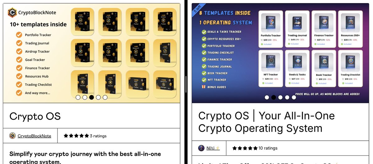 Guys our fellow creator is facing something which no original creator should be facing ever. There is open plagiarism and we all should support him here. Kindly go to the link below and report the user. Picture of the original and copied one attached.

cryptoblocknote.gumroad.com