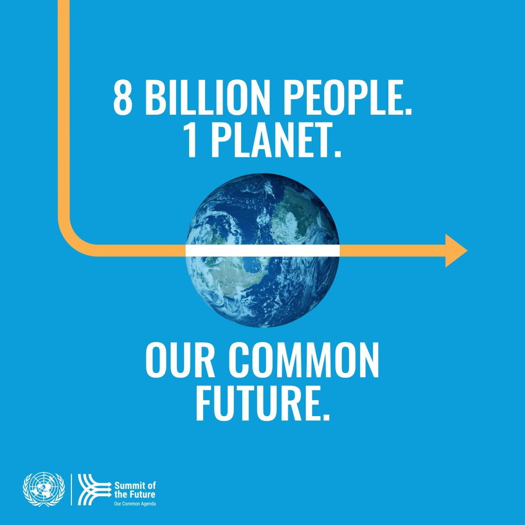 Daniel Barenboim (@dbarenboim) on Twitter photo 8 billion people. 1 planet.
To protect #OurCommonFuture we must take transformative action to tackle the biggest challenges facing humanity.This month's Summit of the Future at UNHQ is a once-in-a-generation opportunity to achieve a better tomorrow. bit.ly/SotF2024
<a href="/UN/">United Nations</a> 8 billion people. 1 planet.
To protect #OurCommonFuture we must take transformative action to tackle the biggest challenges facing humanity.This month's Summit of the Future at UNHQ is a once-in-a-generation opportunity to achieve a better tomorrow. bit.ly/SotF2024
<a href="/UN/">United Nations</a>