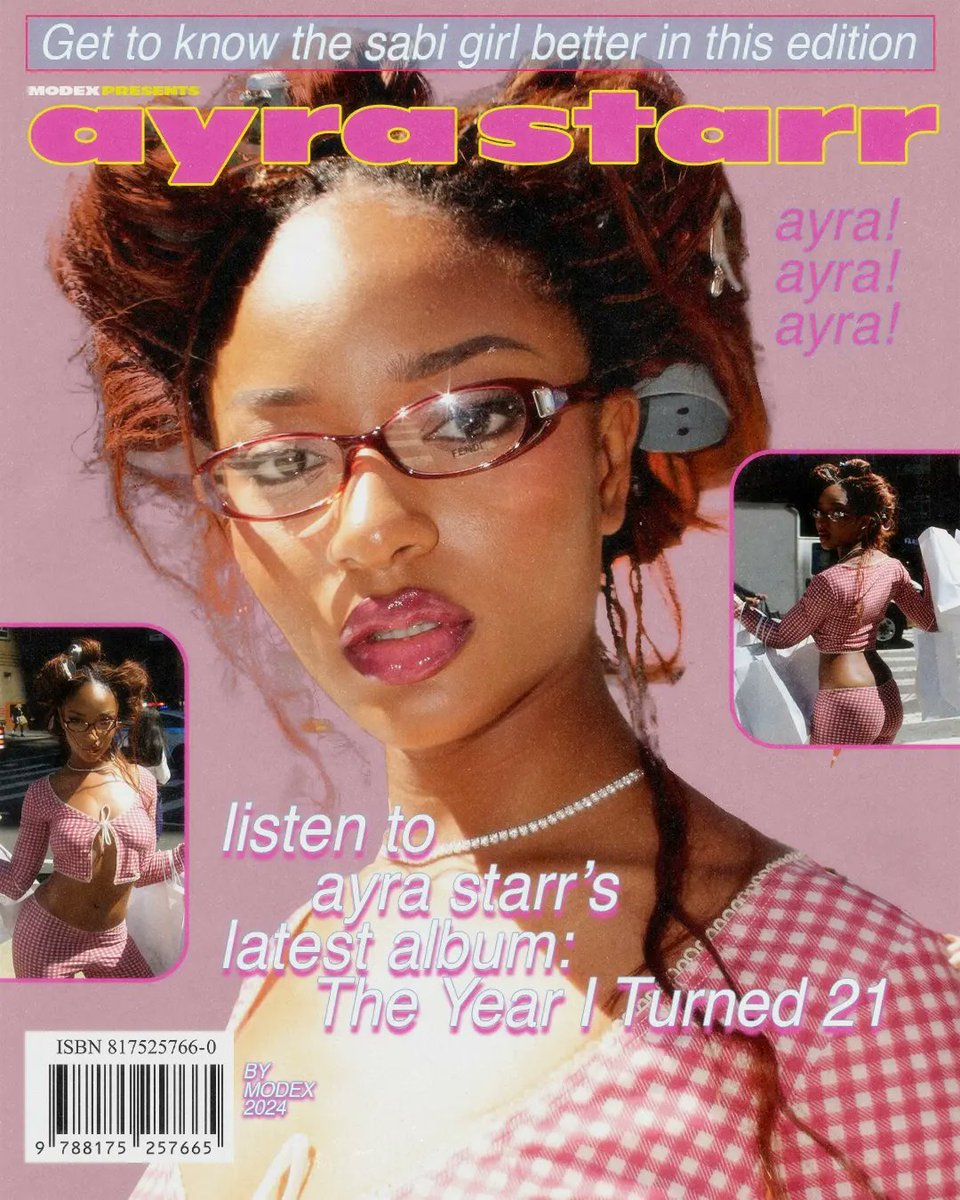 Modex_art's tweet image. Ayra starr 2000&apos;s magazine design concept 🩷⭐