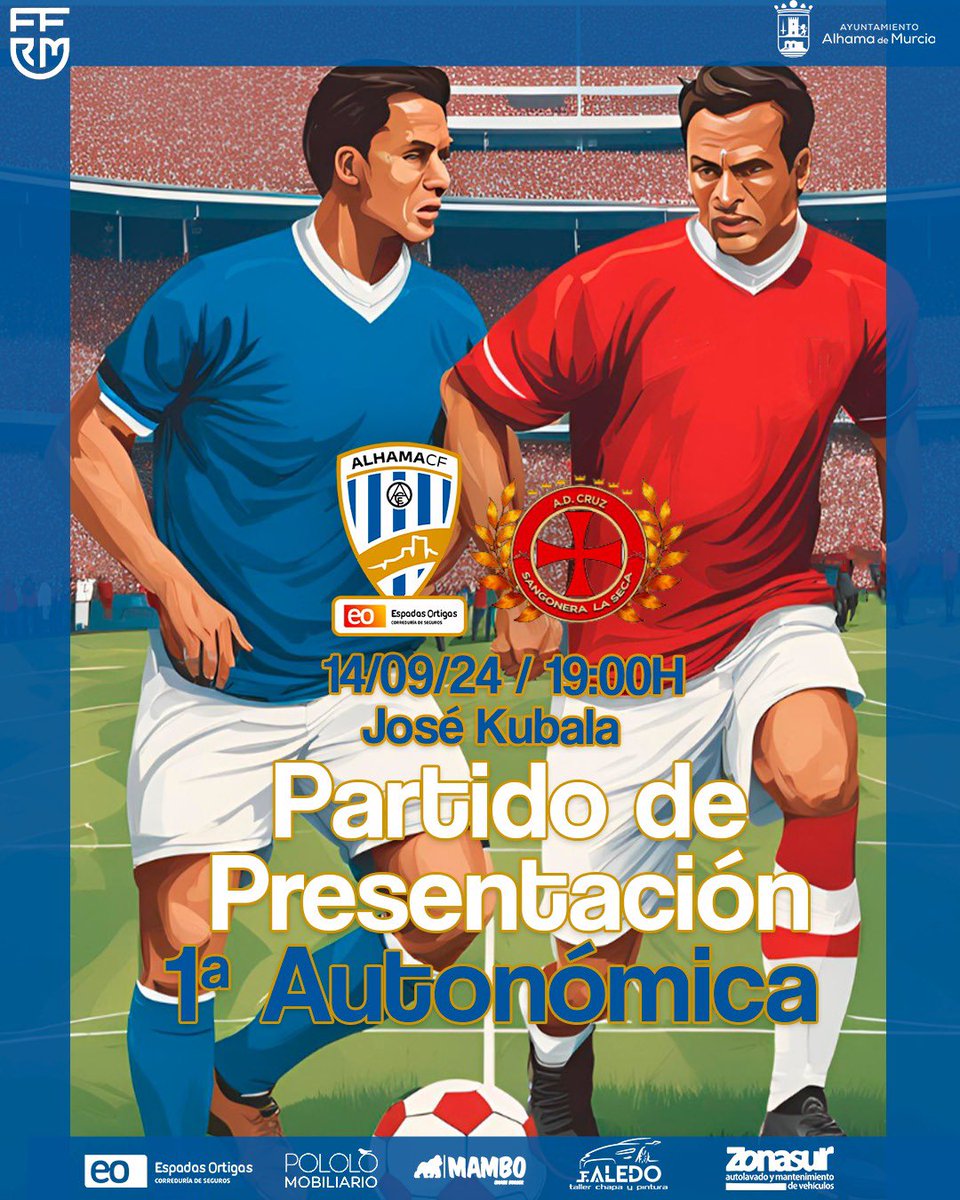 🤵‍♂️Nuestro Primera Autonómica se presenta este sábado ante su afición.

🏆Partido de Presentación 
🆚 <a href="/cruzsangonera/">C.D. Cruz Sangonera la Seca</a> 
🏟José Kubala
📅 14 de septiembre 
🕒19h
🎟️ Entrada gratuita