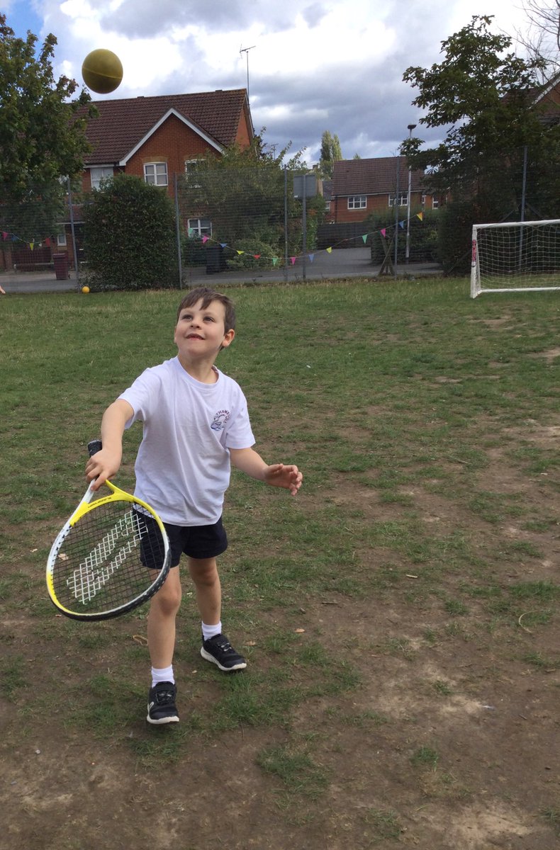 ThamesideSch's tweet photo. Panther class enjoyed their first tennis lesson this week. The fish, chips and peas games was a firm favourite. Ask your child how to play it. #pantherstps #petps #nolimitstps https://t.co/k27AeVXoMX