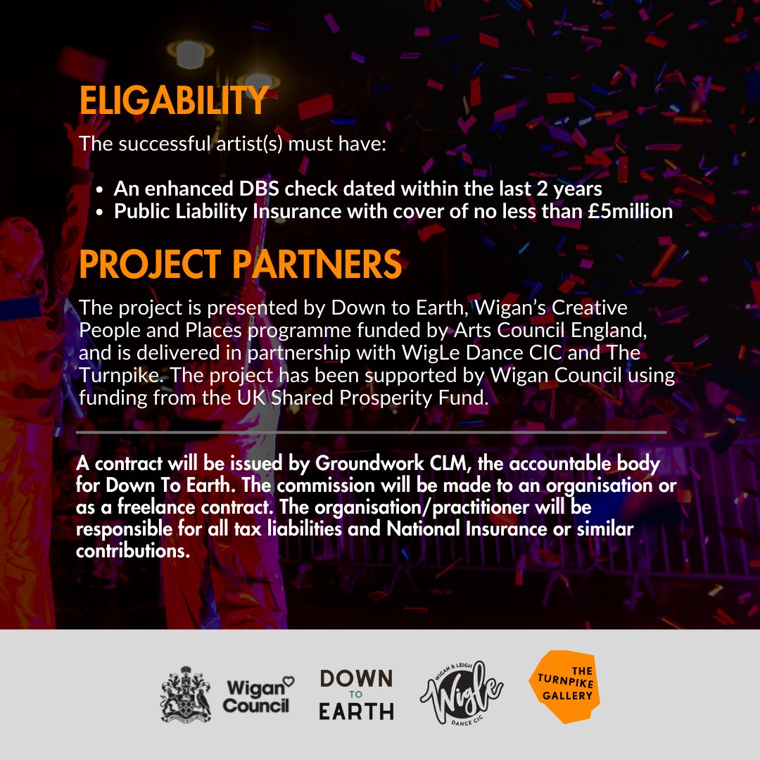 We're thrilled to announce an exciting artist commission opportunity for Light Up Leigh 2024 this autumn! ✨

Fancy lighting up Leigh with us? Please send your application to hannah.thompson@groundwork.org.uk ✉️⁠

Find full details on how to apply below 👇

#ArtsJobs