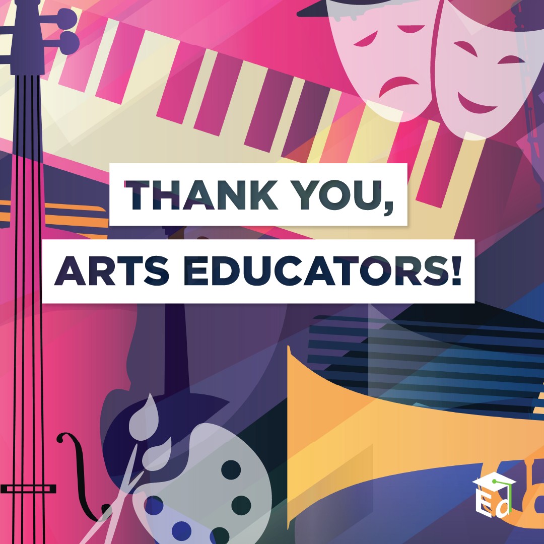 The reason why we have great arts education in our schools?

Great arts educators!

Thank you to all the educators, from Pre-K through postsecondary, helping students expand their artistic abilities.

#ThankYouThursday #ArtsInEdWeek
