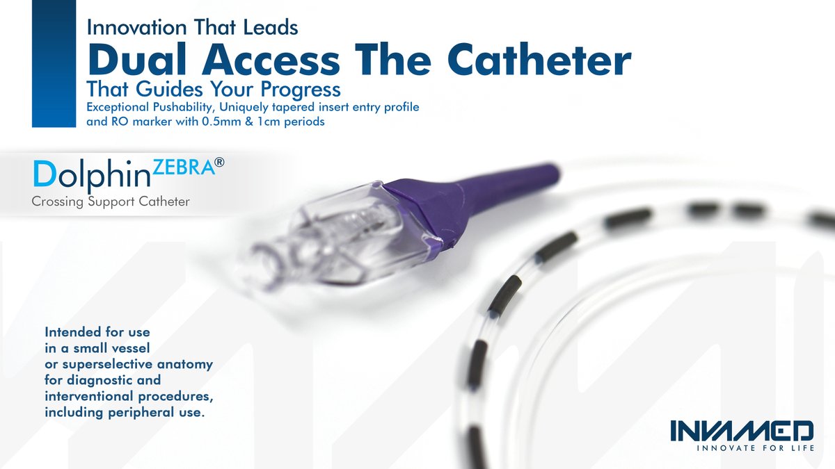 invamed_inc's tweet photo. 📋Dolphin Zebra Crossing Support Catheter 

Designed for diagnostic and interventional procedures, including peripheral uses, to be carried out in small vessels or superselective anatomy. 

Visit our website to review our products and get support from our experienced team 
👉https://t.co/QZ1926LJwW

#DolphinZebra #catheter #vascular #Cronictotalocclusion #vessel #invamed