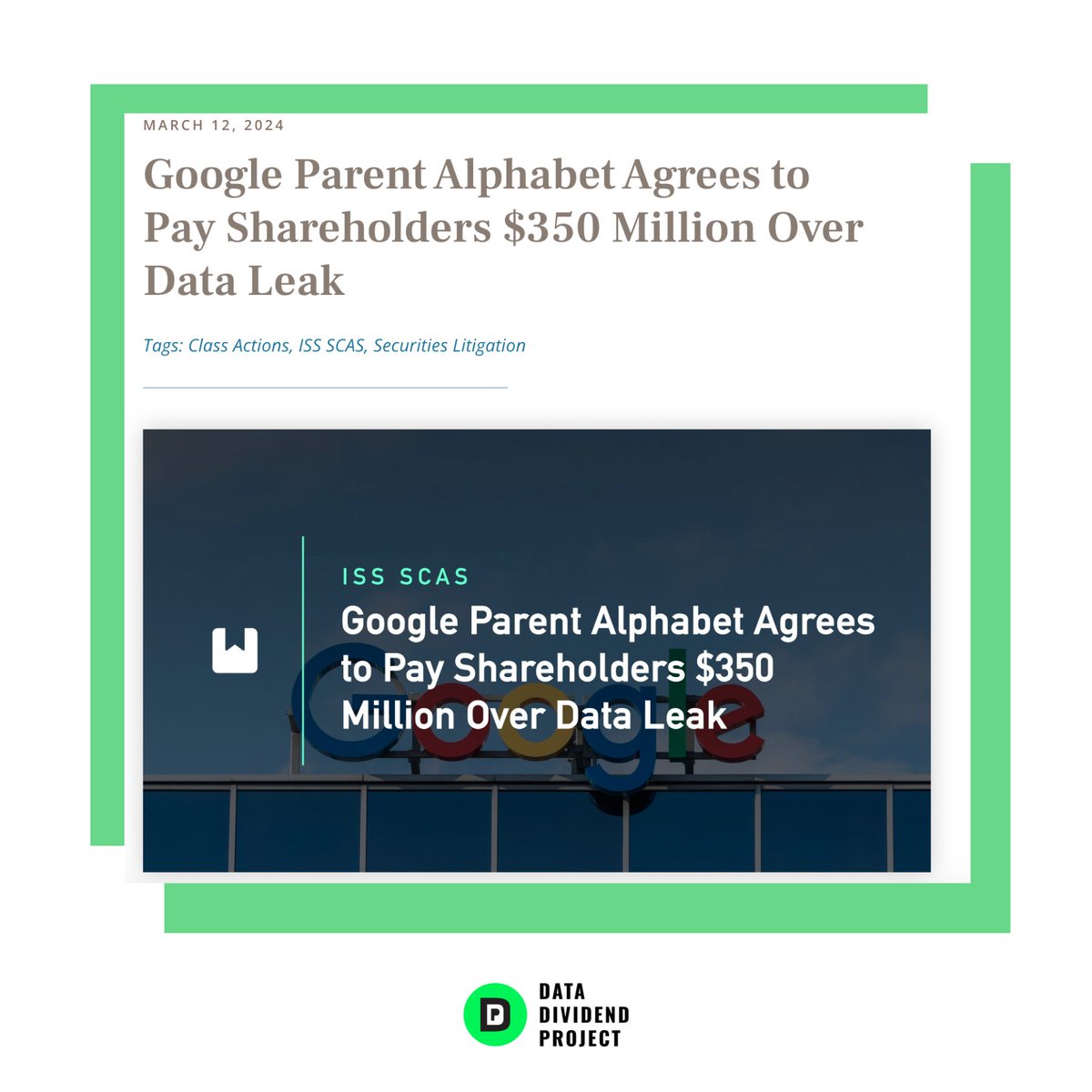 Alphabet Inc. agreed to a $350 million settlement for concealing data security vulnerabilities in Google+.

Read more: insights.issgovernance.com/posts/google-p…