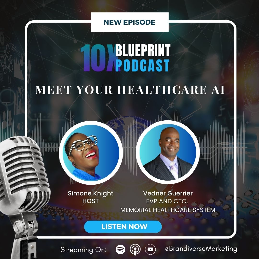 SimoneOnFire's tweet image. Meet Your New Healthcare AI!
The season finale of the 10x Blueprint Podcast is all about healthcare equity and saving lives with AI. 

Stream Now: 1l.ink/GGXPNRS

#AI #Healthcare #10xblueprintpodcast #podcast #SimoneKnight  #BrandiverseMarketing @MemorialHealthcareSystem