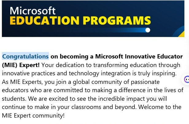 mohamedziraoui9's tweet photo. Microsoft Innovative Educator Expert 2024/2025 #MIEExpert #MicrosoftEDU #Microsoft #flipgrid #Wakelet #minecraft #Buncee #Nearpod #kahoot #classpoint
@SalouaZribi
@AlmjmwW1
@soniabahri1
@OnsDhahbi
@RChaibi8
@arfaouighofran2
@marzougui_abir
@RiahiHdia1
@JaziaAbidi https://t.co/WndNxztoVq