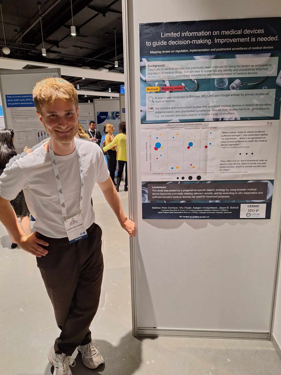 Mathias Weis Damkjær: We investigated studies on regulatory approval, implementation and surveillance of medical devices. Limited evidence across most lifecycle domains, esp. in the EU.

#MedicalDevices