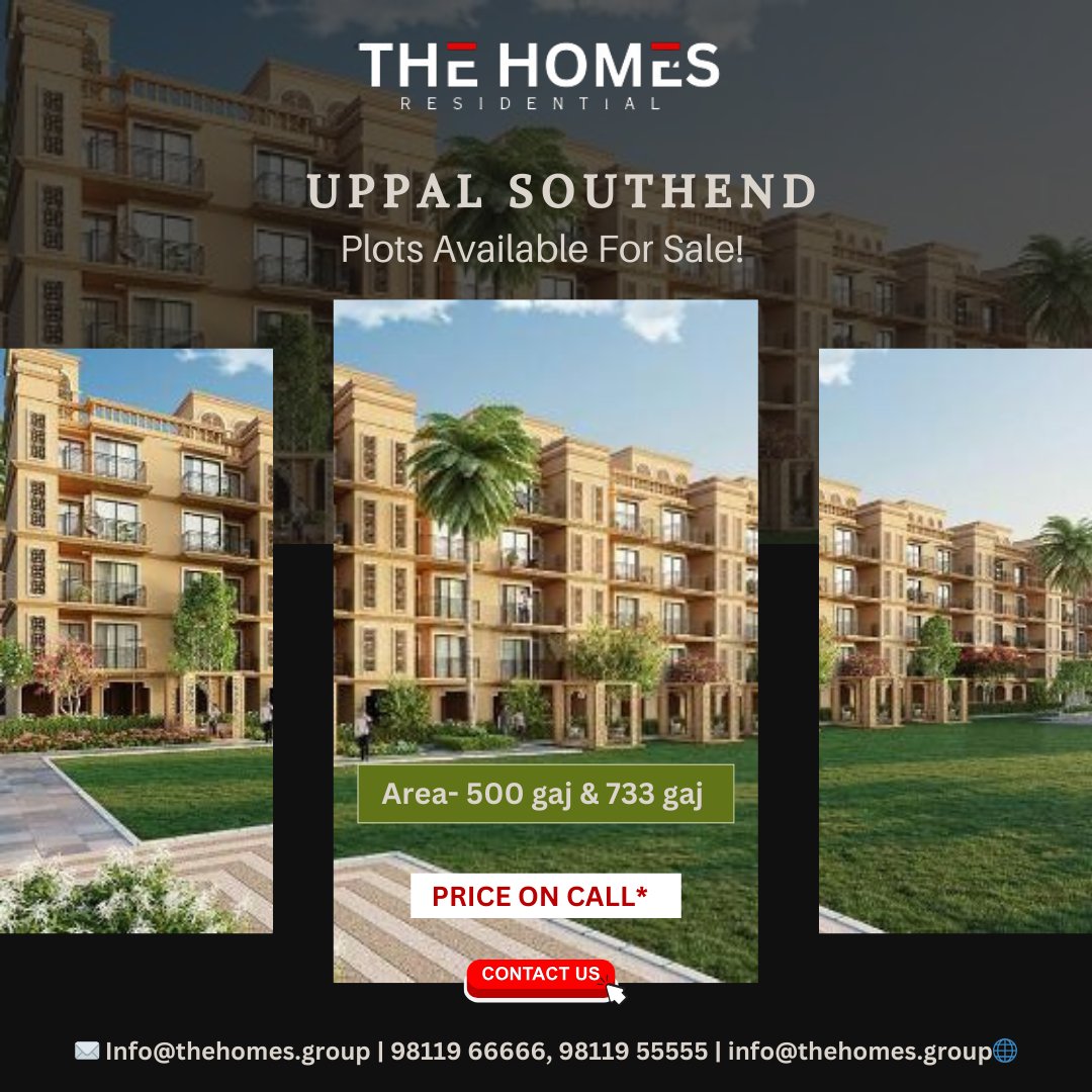 thehomes_group's tweet image. Uppal Southend 

Plots Available For Sale! 
Area- 500 gaj &amp;amp; 733 gaj 

Price on call*

#homes #plotforsale #gurgaonplot #uppalsouthend #property #residentialproperty #propertymanagement #gurgaonhomes #gurgaonproperties