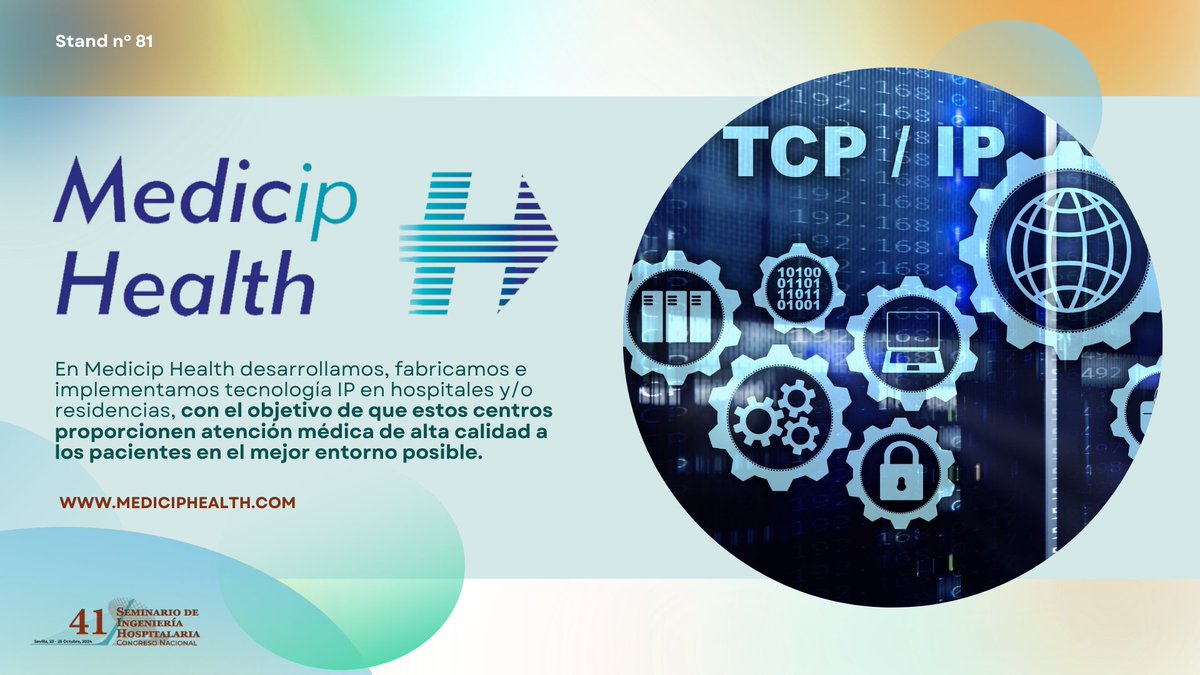 Asociación Española de Ingeniería Hospitalaria (@aeihorg) on Twitter photo ¿Conoces la tecnología IP para hospitales y residencias de <a href="/mediciphealth/">Medicip Health</a>?
🔎 Descubre todo sobre ellos en el #41SeminarioAEIH
Podrás encontrarles en el stand nº81 ¿Conoces la tecnología IP para hospitales y residencias de <a href="/mediciphealth/">Medicip Health</a>?
🔎 Descubre todo sobre ellos en el #41SeminarioAEIH
Podrás encontrarles en el stand nº81