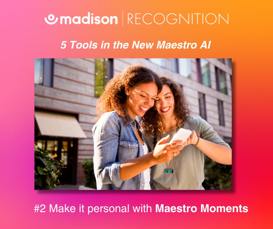 madisonpgroup's tweet image. With Maestro AI, make recognition come to life on screen with our proprietary video generator, Maestro Moments. 

Learn more about this tool within the Maestro AI system: bit.ly/3XfhdrK

#AI #AIrecognition #employeerecognition