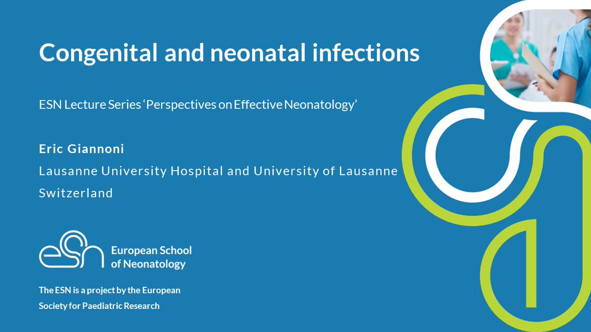 ESPR_ESN's tweet image. 📆 The sixth lecture of our free ESN Lecture Series will soon be available online! The lecture &apos;Congenital and neonatal infections&apos; will be held by the esteemed Prof. Eric Giannoni. Don&apos;t miss it!💡#ESNLectureSeries

Register for the free series at esntutorial.espr.eu/eduMarket