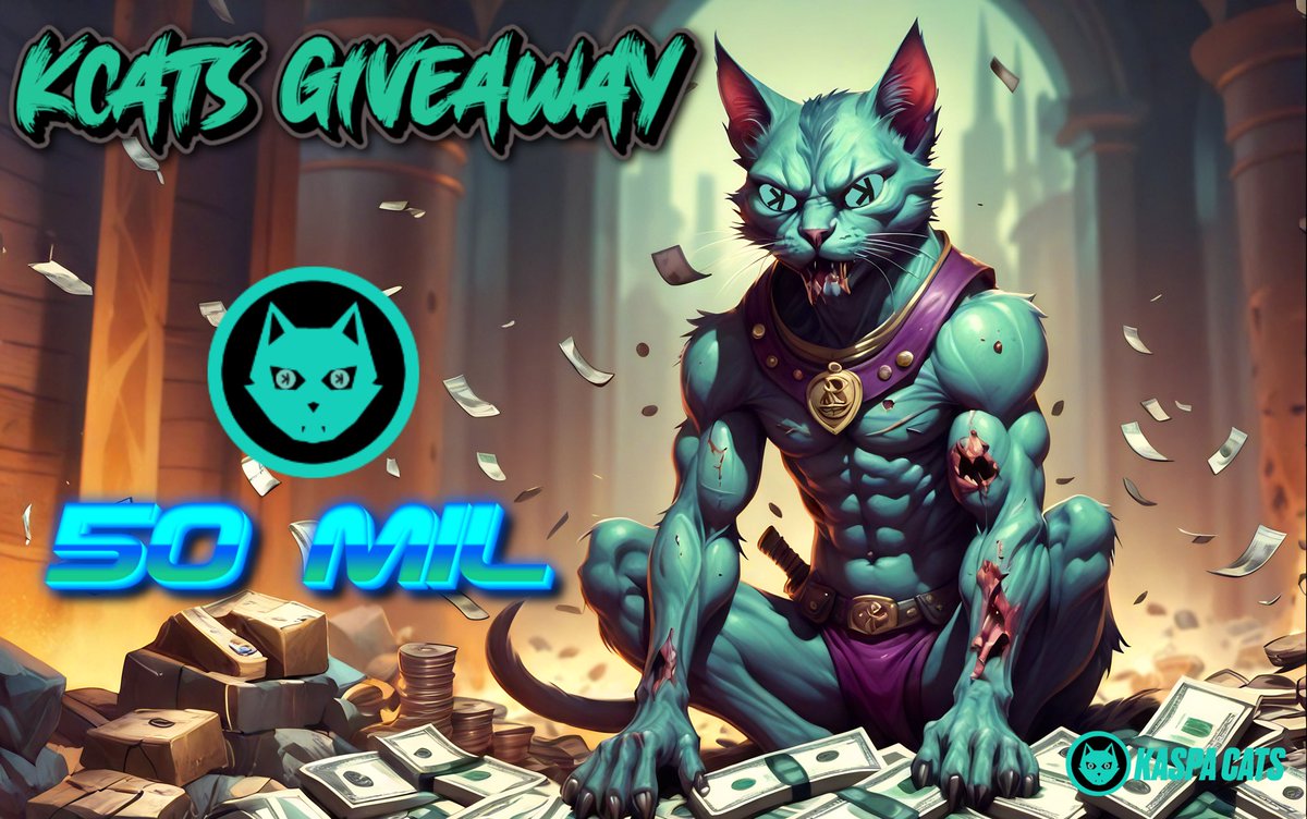 kaspacats's tweet image. With #KRC20 back in full view #kaspacats is giving away 50 Million $kcats tokens! We will announce the winner on the day of re launch for KRC20 (15th Sep)

To be in with a chance follow the steps 

1. Like this post 
2. Retweet 
3. Tag 3 friends 
4. Follow @kaspacats 

#kaspa…