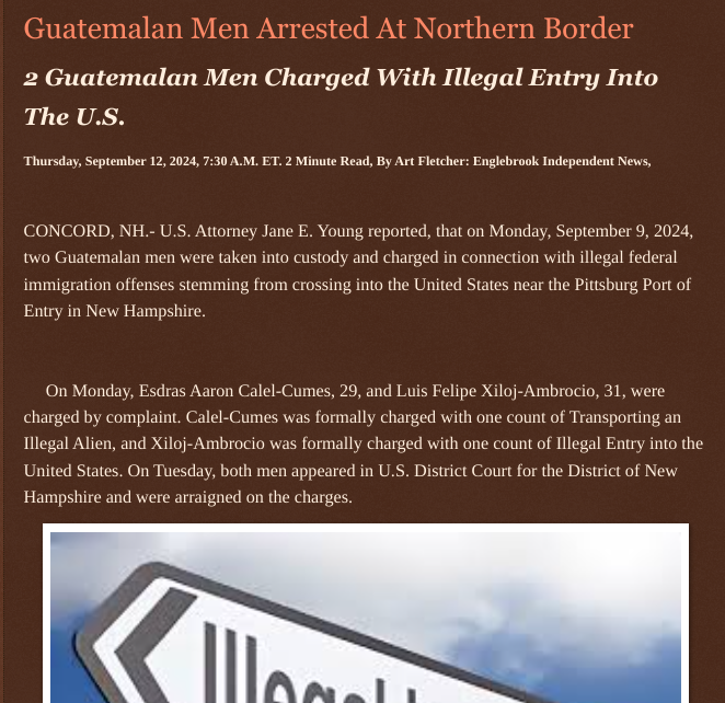 ArtFletcher9's tweet photo. Guatemalan Men Arrested At Northern Border https://t.co/HA6mgdvHOG via @Englebrooknews #NewHampshire #Guatemala #Guatemalans #northernborder #arrets #Illegalimmigration @WarhammertimeII @SugarMAGA @fordmb1 @TJ_Patriot1 @SarahGeving1 @shannon965 @Daytobehappy @janninereid1 @gator4kb18 @MichelleF_35 @TrumpWasRite @USATRUMPMAN1 @KathyKbrose @julie_dutto @ron_starr1947 @RobGerundo @JimBobW49 @ramsey_lewis007 @DSteampipe @qfd_bruce @colacasia2 @Y6s8D8vmnCo394k @SAM002024