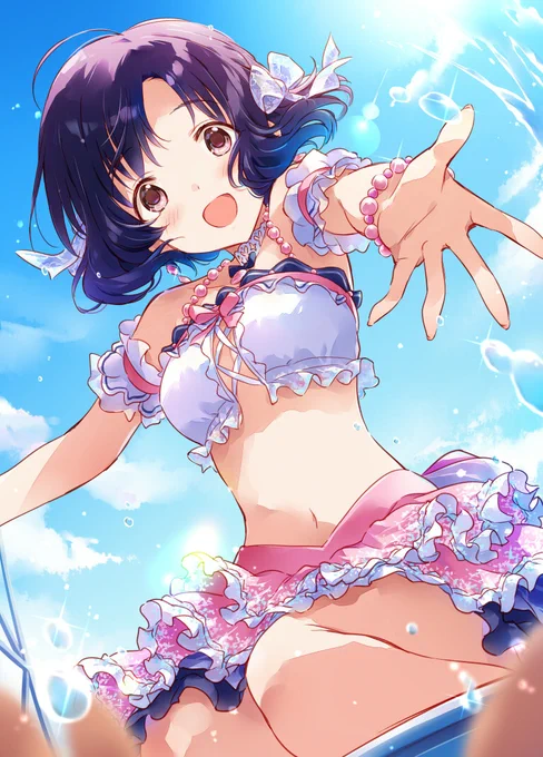 #Skeb [海と空とほたるの約束]特訓後の白菊ほたるさんご依頼いただきありがとうございました 