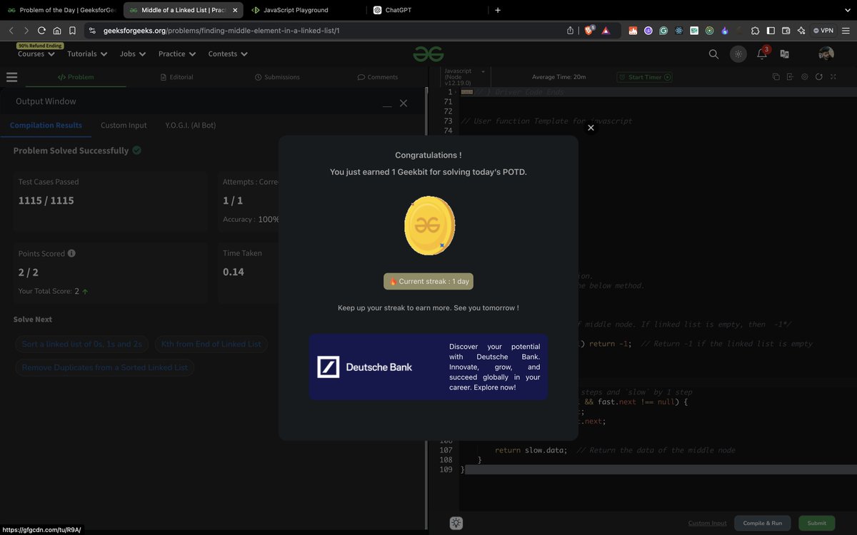 MaxWithBug's tweet image. You are a dev that doesn&apos;t mean you can&apos;t do DSA, it&apos;s not DSA or Dav. It&apos;s all about DSA and Dav. so stop participating on those forums, just unplug the Wi-Fi😅😄 and don&apos;t forget to be consistent guys have fun ✌🏻 .  TY @geeksforgeeks @DeutscheBank #geekstreak2024 #DeutscheBank