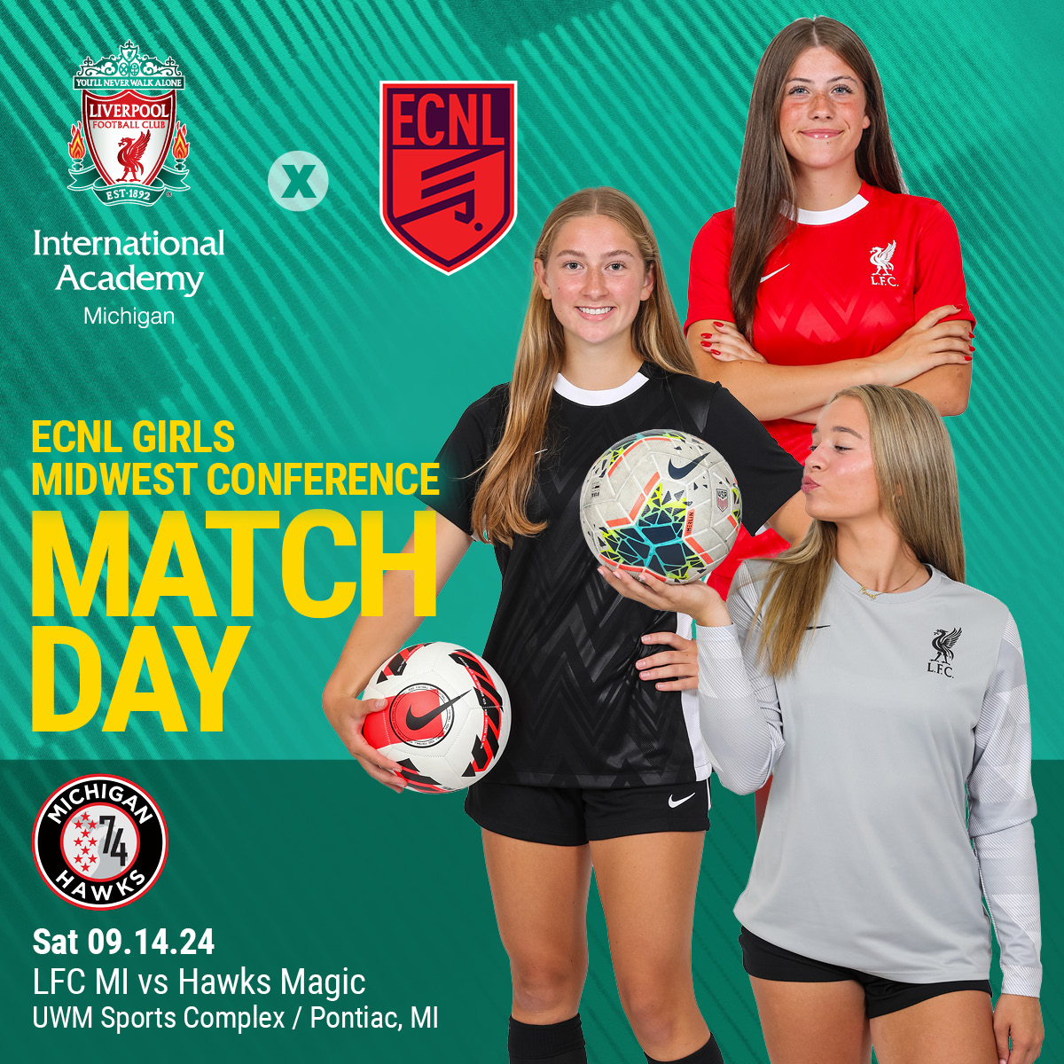 📅 Sept 14: Liverpool ECNL 2010-2007 vs Hawks Magic 

 UWM Sports Complex - Field 1

⚽ 2007 @ 9 AM
⚽ 2008 @ 11 AM
⚽ 2009 @ 1 PM
⚽ 2010 @ 3 PM

Come support our teams! 💪 #LiverpoolECNL