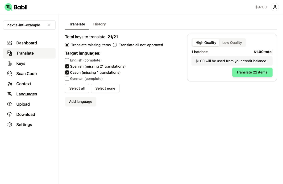 _MichaelMusil's tweet image. Launching Babli private beta!
Translate webs/apps to any language using GPT4o and manage app keys.
GPT4 gives much better results than Google Translate or DeepL, and translation is cheaper and faster than sending them to human translators.
Works with formats like JSON, YAML,…