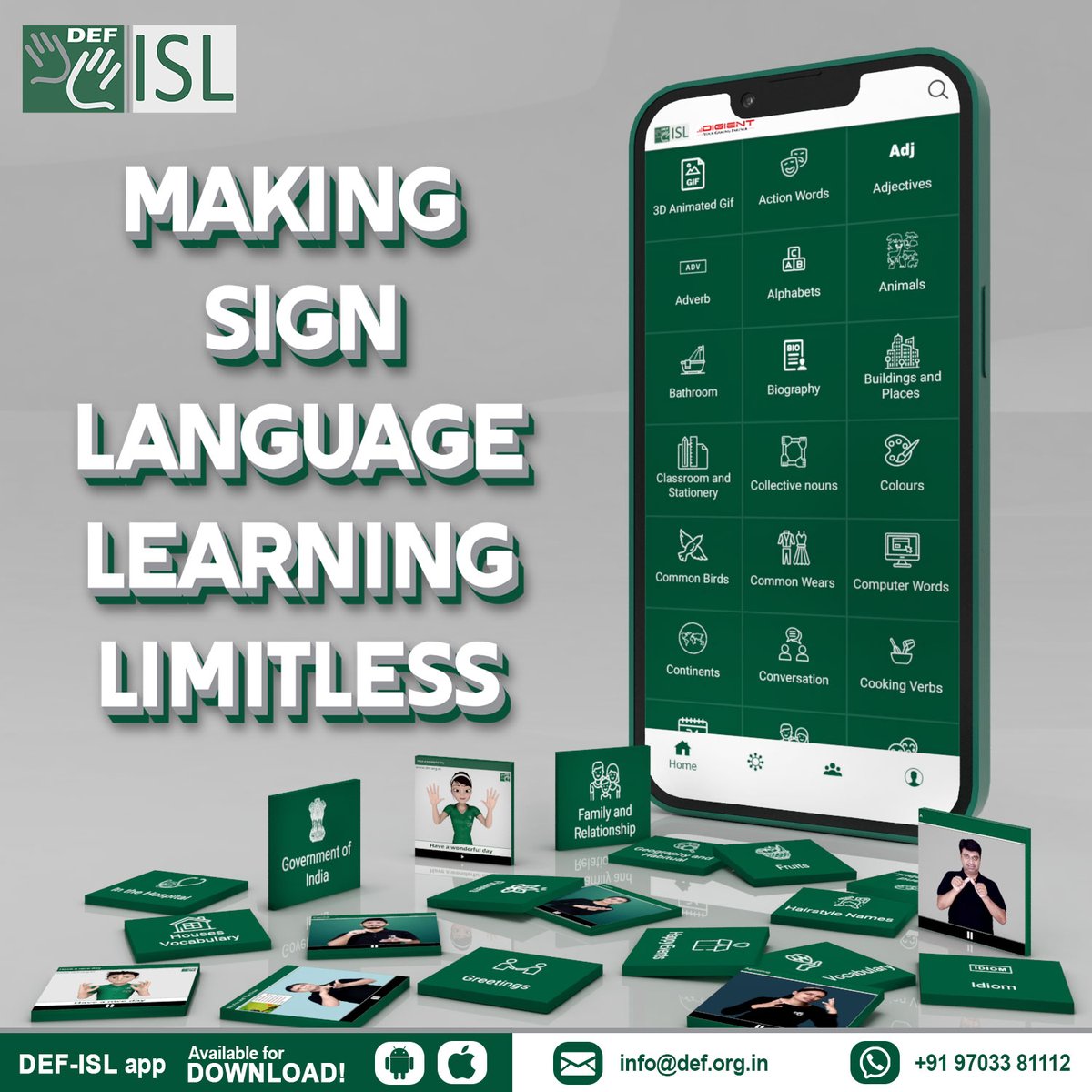 deafenabled's tweet image. Motivate your learning journey with easy access to exploring the Indian Sign Language you love using the DEF-ISL App. Download it now and start your path to mastering Sign Language! 

 #defisl #app #learn #download #indiansignlanguage #isl #easy #access #limitless