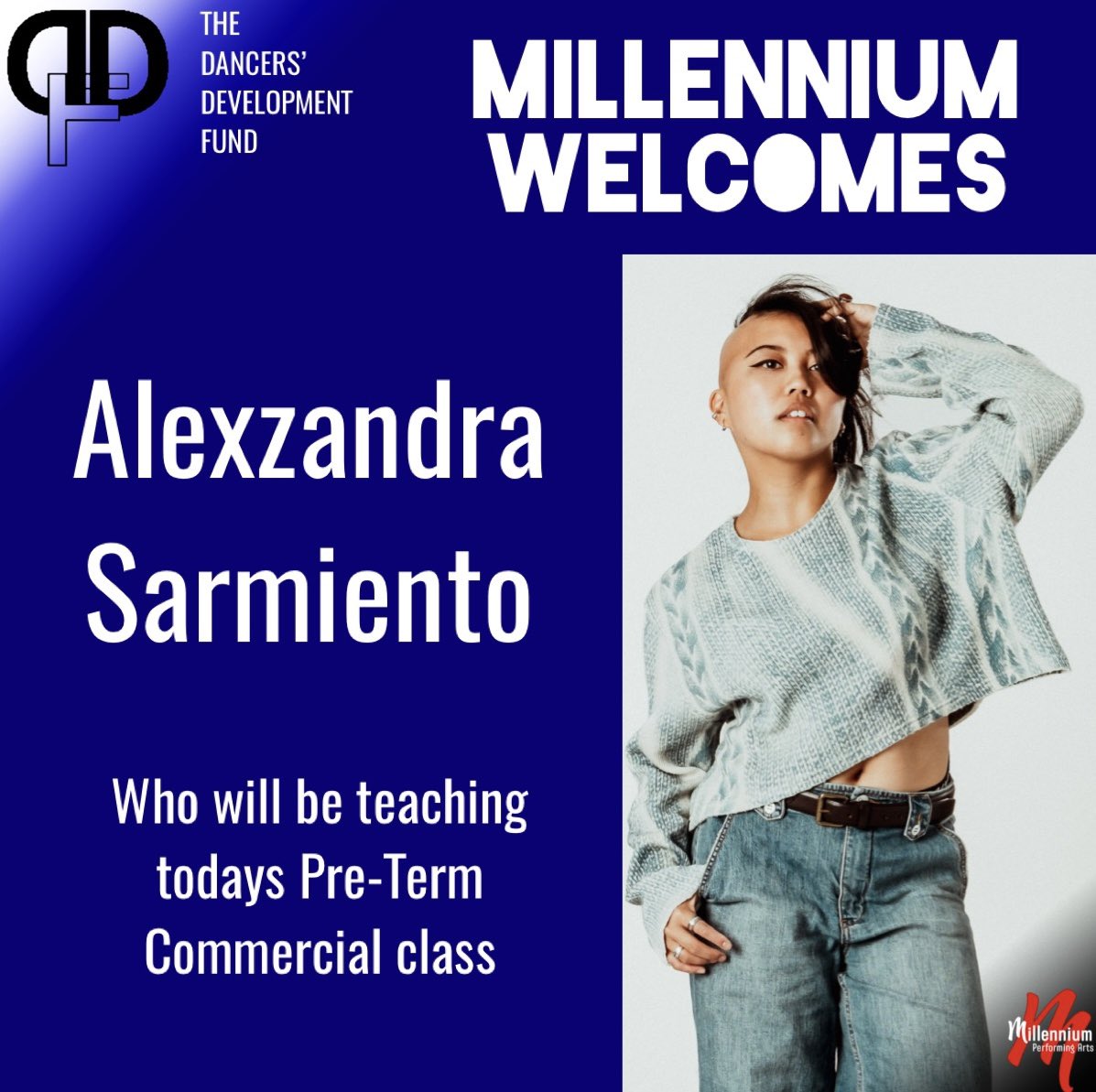 Millennium Performing Arts (@mpacollege) on Twitter photo Today we welcome the incomparable <a href="/alexsarmie/">Alexzandra Sarmiento</a> who will teach a Commercial class as part of this weekβs Pre-Term offering.
#MillenniumPerformingArts #PreTermWeek #CommercialClass #GuestArtist #TrainingTheMillenniumWay Today we welcome the incomparable <a href="/alexsarmie/">Alexzandra Sarmiento</a> who will teach a Commercial class as part of this weekβs Pre-Term offering.
#MillenniumPerformingArts #PreTermWeek #CommercialClass #GuestArtist #TrainingTheMillenniumWay