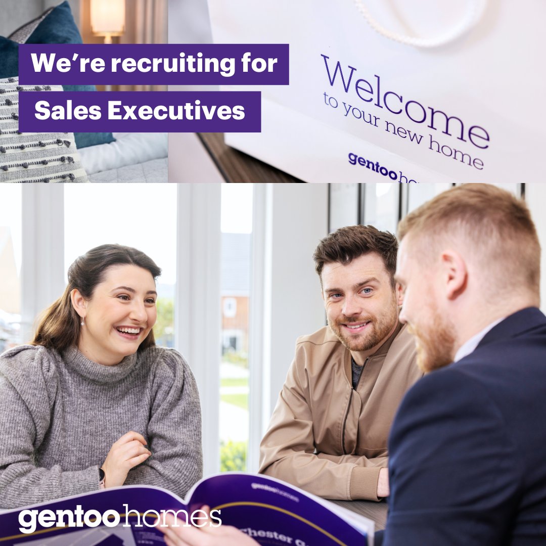 JOB OPPORTUNITY!

We have an exciting opportunity for two Sales Executives to join our dedicated Sales Team.

Full time, permanent
Salary: £31,776 plus commission
Closing date: Wednesday 25 September

Interested? To find out more and apply visit: gentoohomes.current-vacancies.com/Jobs/Advert/36…