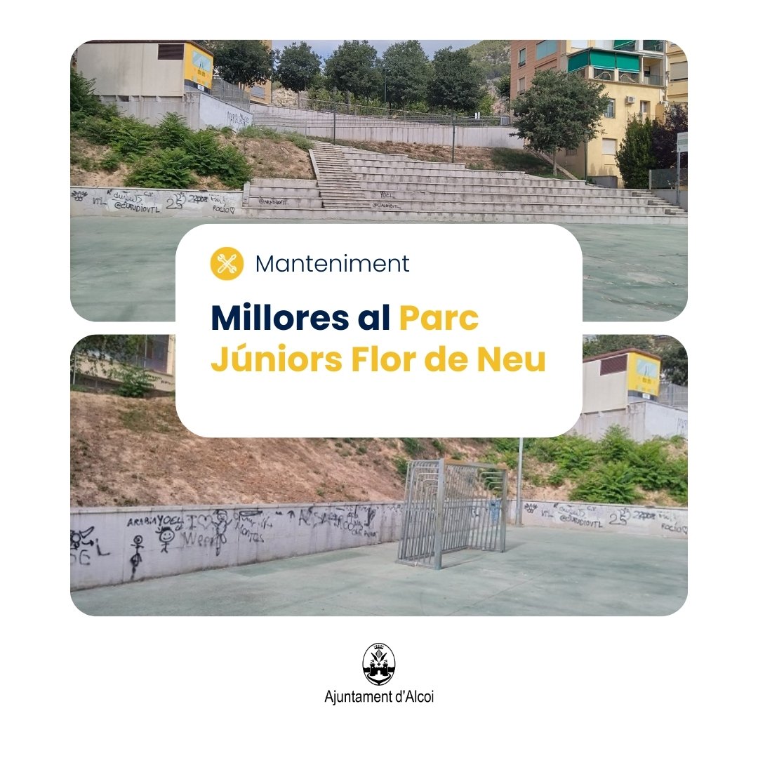 👷 Nova actuació de manteniment. En aquest cas serà entre els barris de Santa Rosa i Eixample

🗓 El temps d'execució s'estima en 4 setmanes i el pressupost estimat és de 14.439,23 euros

🔗 alcoi.org/ca/portal/noti…

#Alcoi #AlcoiViu