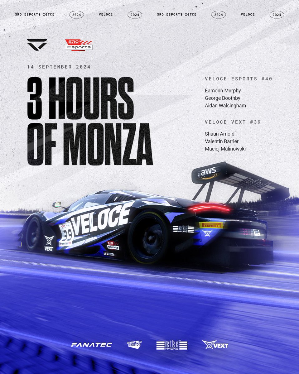 𝑺𝑹𝑶 𝑰𝑺 𝑩𝑨𝑪𝑲 ✨

SRO returns and this time we’re at Monza 🇮🇹
Who’s ready for some 𝐌𝐄𝐆𝐀 racing 💨