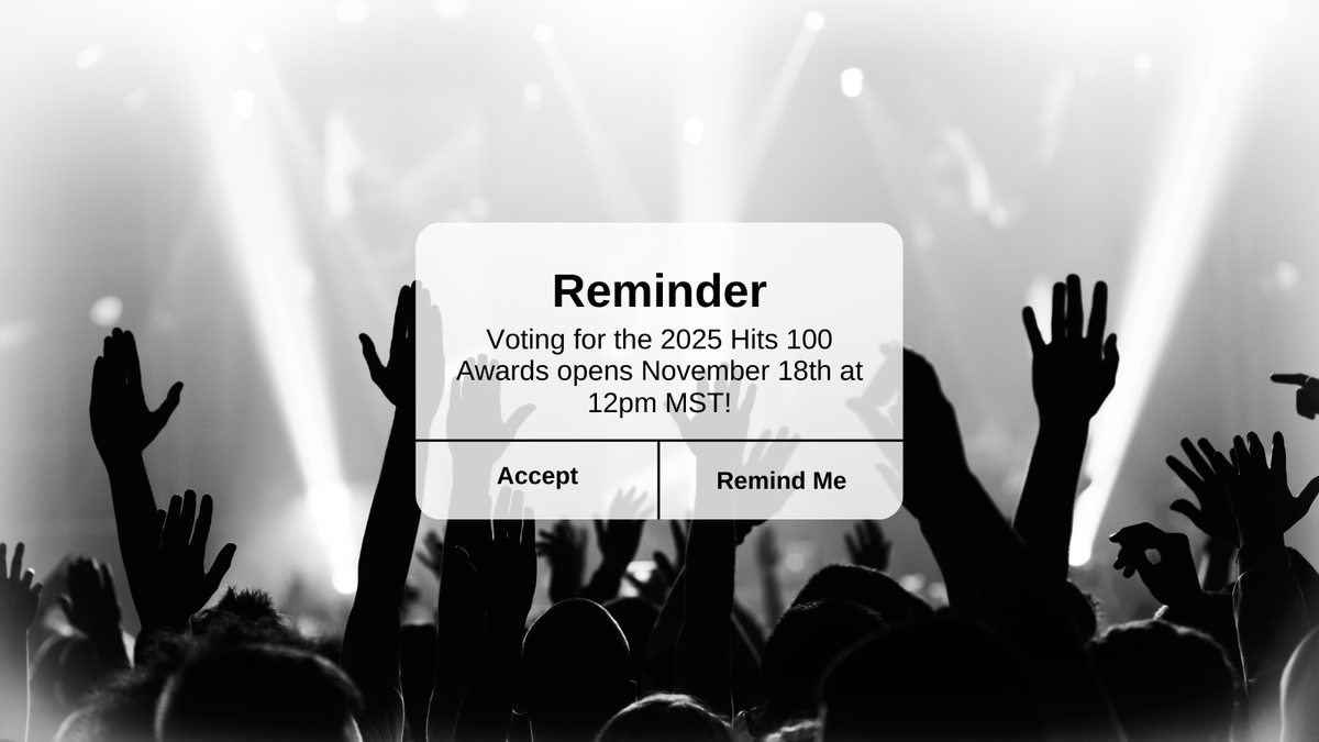 Hits100Awards's tweet photo. It's time to mark your calendars 📅, voting opens November 18th at 12pm MST! #News #Music #PopMusic #Top40Hits #PopCulture #Awards #AwardShow #Radio #RadioStation #X https://t.co/bjvzQ99cOd